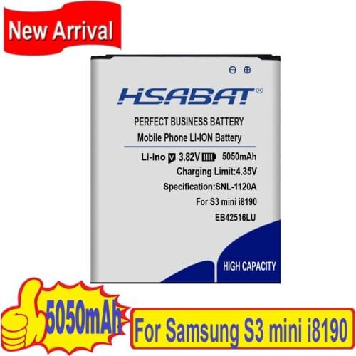 HSABAT EB425161LU 5050mAh Battery Use for Samsung Galaxy S3 mini i8190 ace 2 i8160 i699 S7562 S7562I S7568 i8190N J1 mini S7580
