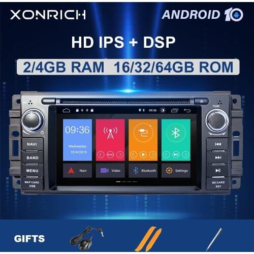 1 Din Android 10Car DVD Player For Jeep Grand Cherokee Chrysler 300C Compass Patriot Dodge SebringGPS Navigation Radio Stereo 4G