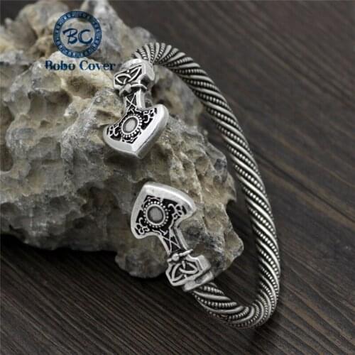 Retro Double-Headed Axe Viking Cuff Bracelet Accessories Mens Womens Fashion Temperament Bangle Vintage Jewelry Gift Wholesale