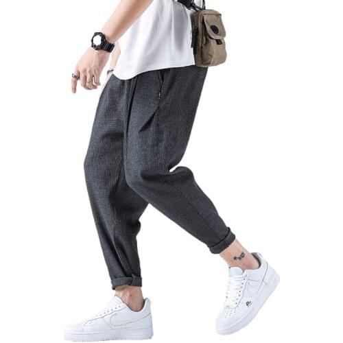 Ice Silk Trousers Men Korean Version Thin Loose Large Size Versatile Casual Trousers Men Stretch Trousers Sport Sweatpants Men