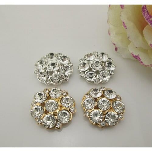 BT215 22mm)5pcs metal rhinestone buttons flatback scrapbook embellishment sewing accessories