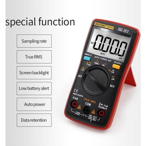 Digital Multimeter Palm-size True-RMS 9999 counts Square Wave Backlight AC DC Voltage Current Ohm Auto/Manual