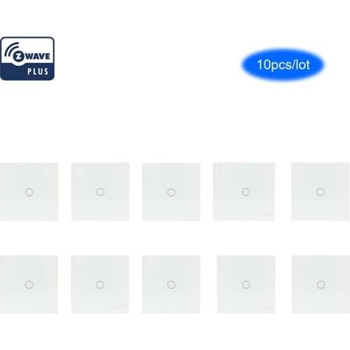 Coolcam 10PCS/Lot Z-wave Light Switch EU 1 Gang In-Wall Touch Panel Smart Home Device 1CH Home Automation Z Wave Plus Wireless