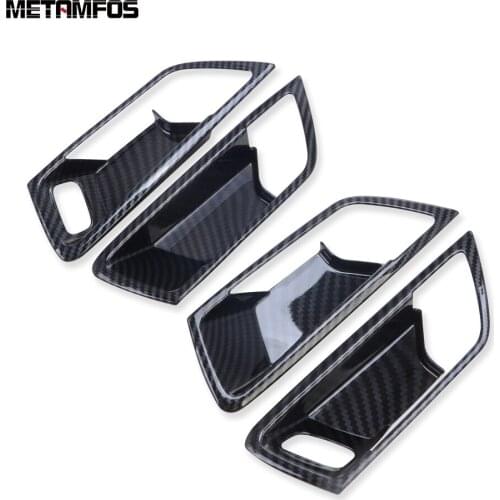 For Ford Kuga Escape 2020 2021 Carbon Fiber Interior Door Handle Bowl Cover Trim Decoration Frame Inside Accessories Car Styling