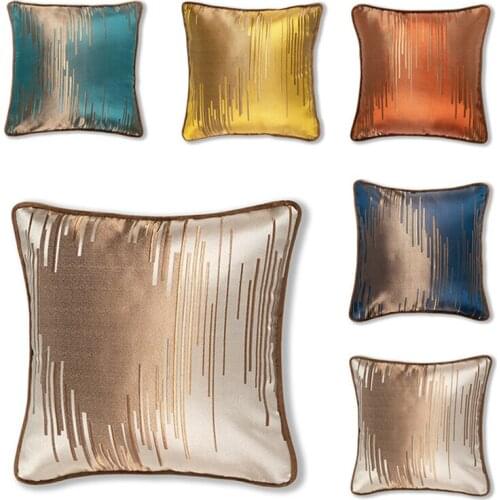 European embroidered pillow cover sofa cushion bed head waist cushion cover jacquard backrest pillowcase single side Embroidery