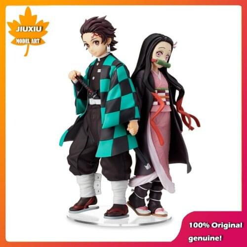 Demon Slayer:Kamado Tanjirou & Kamado Nezuko trammels 19cm Action Figure Anime Figure Model Toys Figure Collection Doll Gift