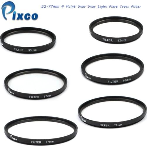 52mm/ 55mm/ 62mm/ 67mm/ 72mm/ 77mm 4 Point Star Star Light Flare Cross Filter For Camera Lens