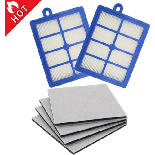 2PCS HEPA Filter and 4pcs motor filters for Electrolux Washable H12 EL4100 EL6986A EL4050 ZE346B ZUA3840P Vacuum Cleaner Parts