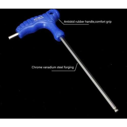 H5/H6 5mm/6mm T-Handle Allen Key Ball Tip Hex Hexagon Wrench Repair Hand Tool