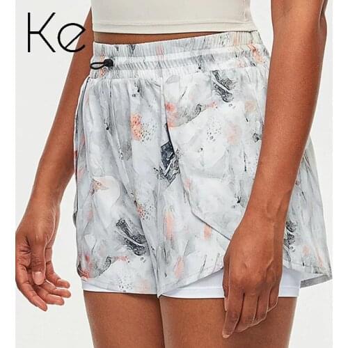 KE Bag hair help sports shorts women summer loose fitness shorts anti-failure two-piece running yoga shorts