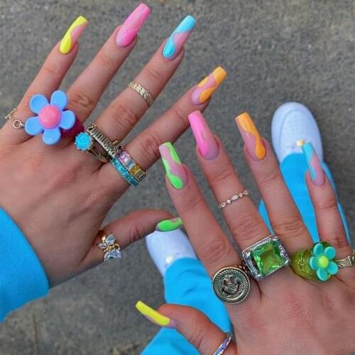 Flower Resin Rings for Women Color Butterfly Personality Contrast Opening Adjustable Finger Jewelry Gift Acrylic 2021 New Trendy