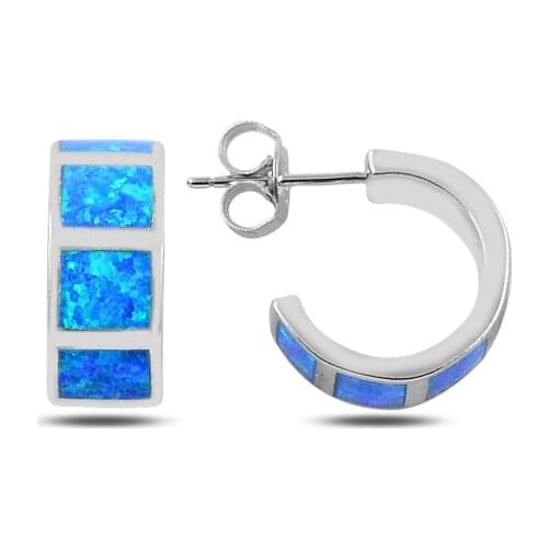KUTAYDAN Opal Stone Earrings 925 Sterling Silver