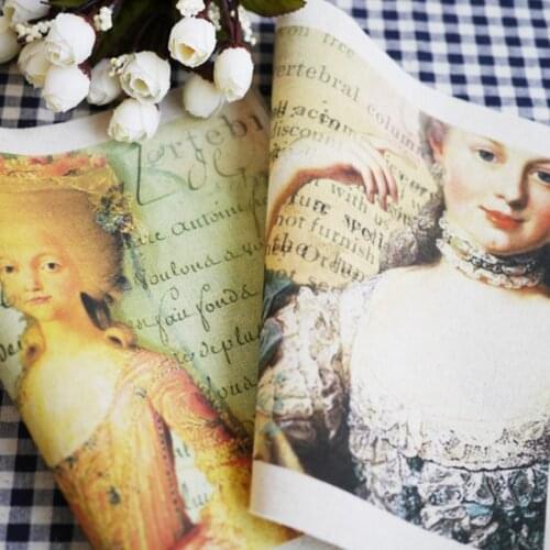 Lady Victoria - 2pcs Design Assorted Printed Cotton Quilting Linen Fabric 20x20cm for DIY Sewing Patchwork Home Textile Decor
