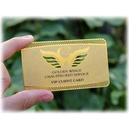 Factory price custom frosted stainless steel metal business cards gold
