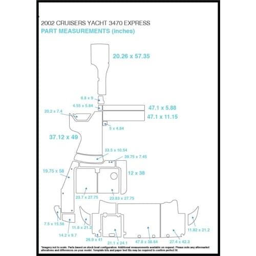 2002 Cruisers Yacht 3470 Express Swim Step & Cockpit Pad Boat EVA Teak Decking 1/4" 6mm