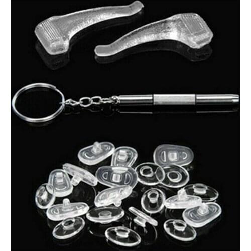 Watch Eyeglass Repair Kit Screwdriver Stainless Steel Screw Nut Silicone Ear Nose Pad Shoulder Washers Eyeglass Repair Tools