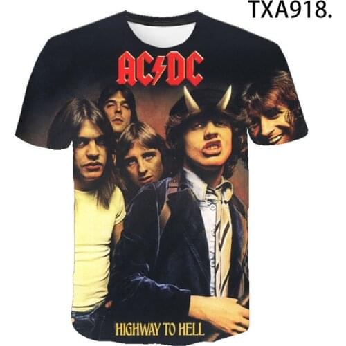 2020 New 3D Summer Printed T Shirts AC DC Casual Men Women Children Fashion Short Sleeve Boy Girl Kids Short Sleeve Cool Tops