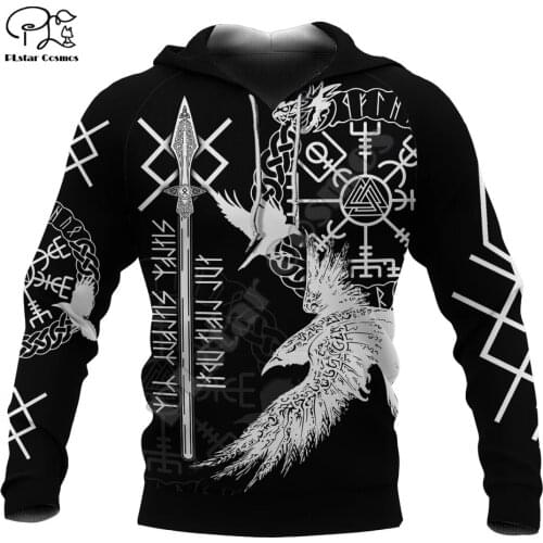 PLstar Cosmos 3DPrint Newfashion Viking Art Tattoo Icelan Totem Harajuku Streetwear Funny Unisex Men/Women Amazing Hoodies/Zip24