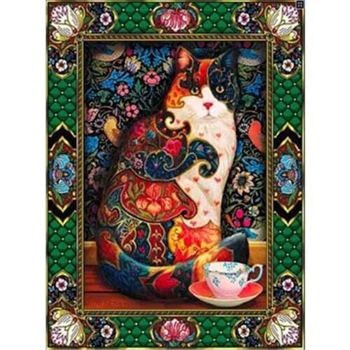 New Year 5D DIY Diamond Painting Christmas Cat Diamond Mosaic Aimal Embroidery Needlework Cross Stitch Landscape Full Square