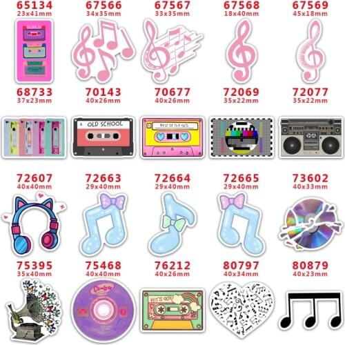 DIY Craft Supplies Sewing Accessories Cartoon Music Printed Planar Resins Mold 10 Pieces. PR-65134