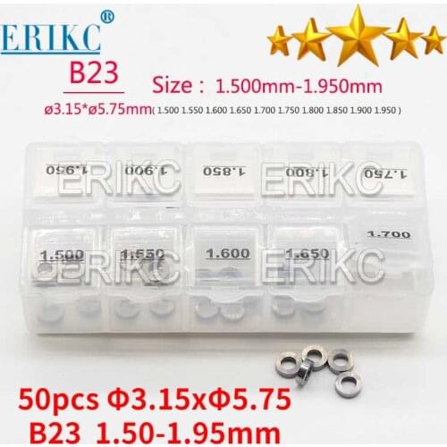 50PCS Injector Nozzle Washer B23 Shims 50PCS Auto Diesel Engine Common Rail Injektor Gasket Sizes 1.50-1.95mm 3.15x5.75mm