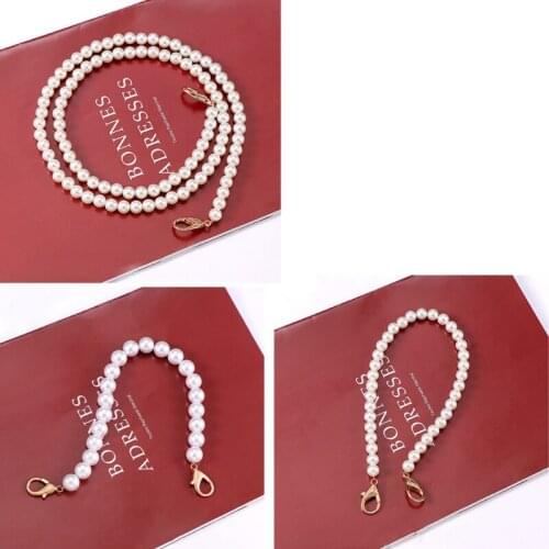 32/40/100cm Imitation Pearl Bead Handle Short Long Handbag Purse Chain Replacement Bag Shoulder Strap Belt DIY Accessories