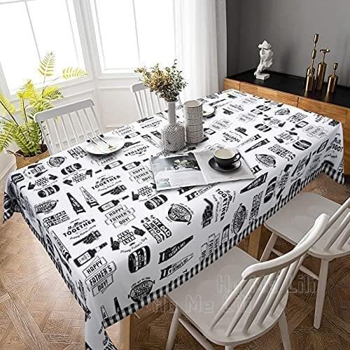 Father Day Tablecloth With Black And White Birthday Party Decorations For Outdoor Bbq