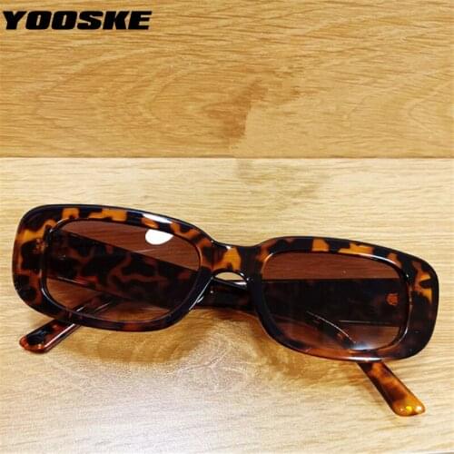 YOOSKE Brand Rectangle Sunglasses Women Vintage Design Small Square Sun Glasses Men Retro Travel Eyeglasses Shades UV400