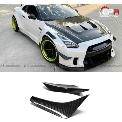 Car-styling For Nissan R35 GTR Carbon Fiber Front Bumper Canard Fit OEM Front Bumper Only