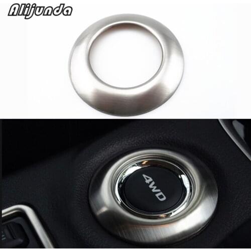 Car styling, 4 wd button decoration stainless steel auto accessories for mitsubishi outlander 2013 to 2014