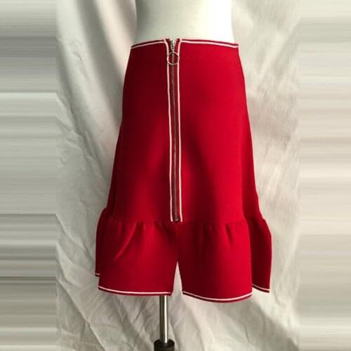 Patads French womens s s spring and summer lady style slim petal skirt zipper split knitting skirt j2305e