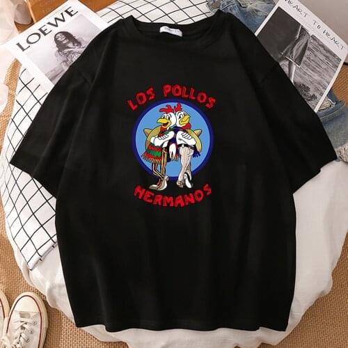 Funny Los Pollos Hermanos Printing Mens T-Shirt Fashion Summer Tshirt Crewneck S-XXXL Tee Shirts Soft Breathable T Shirt Mens