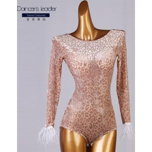 Latin dance tights female adult children sexy leopard dance practice tops high-end custom Cha Cha Rumba performance costumes