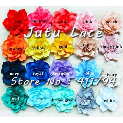 150/lots , 3.5" , shabby lotus flowers , chiffon shabby flowers for headwear hair accessories (20 colors for selection)