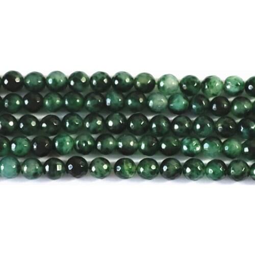 3 types natural stone loose beads green chalcedony gallocyanine faceted round 4 6 8 10 12mm diy jewelry 15inch B22