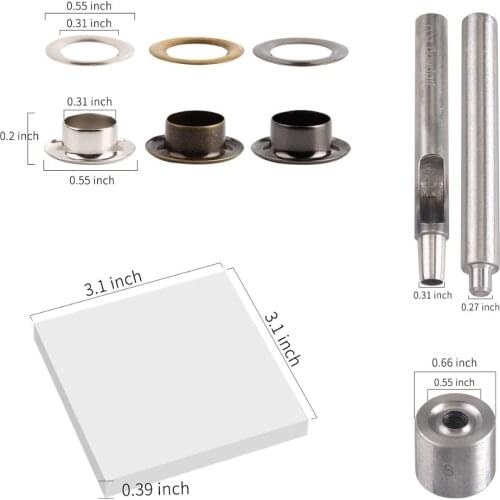 360Pcs+1set tools 8mm Metal Eyelets with Grommet for Leathercraft Shoe Belt DIY Scrapbooking Cap Bag Tag Clothes Accessories