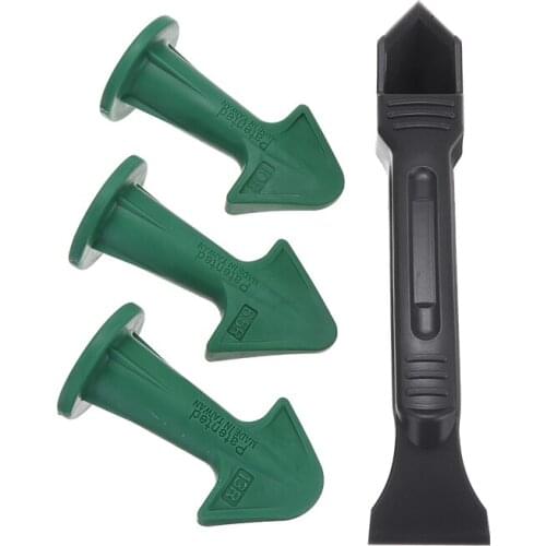 4pcs Reusable Caulk Nozzles Scraper Set Rubber Sealing Caulking Sealant Tools Trowel Nozzle For Construction Floor Finishing