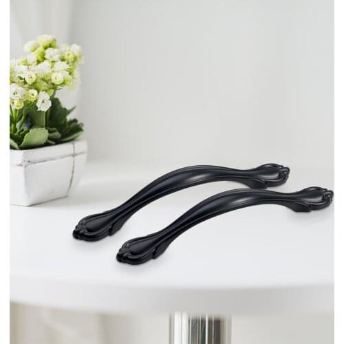 4Pcs Modern and Simple American Cabinet Door Handle Nordic Wardrobe Matte Black Cabinet Drawer Single Hole Pull