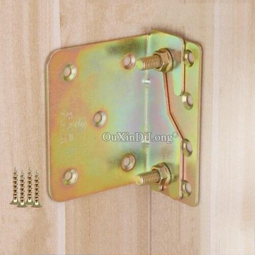 4PCS Heavy Duty Bed Latches Hinges Furniture Support Connector Bed Buckle Fixed Corner Fastener Hardware Accessories GF380