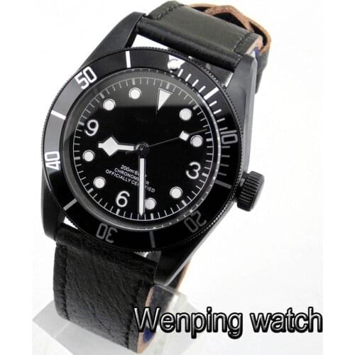 41mm Corgeut mens Luxury top mechanical watch sapphire glass black bezel luminous automatic mens Waterproof watches