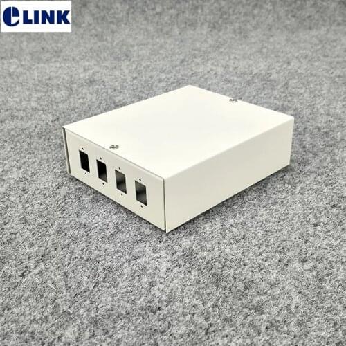 5pcs 4 cores FTTH SC blank terminal box SPCC 4 ports LC DX ST FC fiber optic patch panel FTTX distribution box gray ELINK 0.8MM