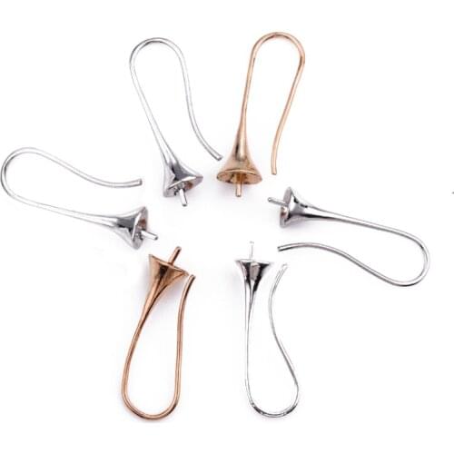 Gold SilverEarring Hooks Earrings Connecting For Jewelry Making Earring Pins Findings DIY Supplies 25x7mm 6pcs