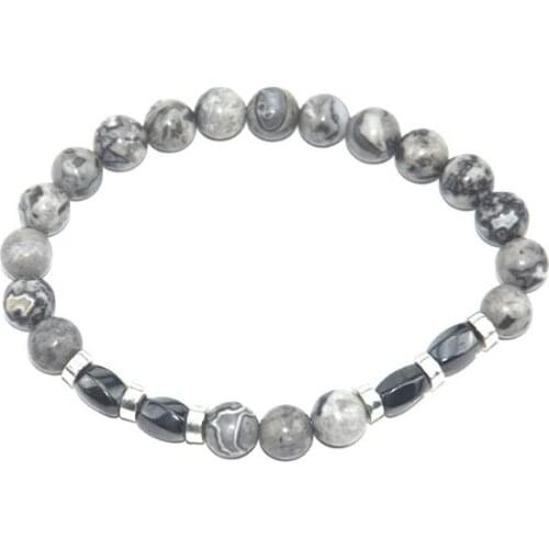 8mm bohemian multicolor Agate beads Chakra Reiki Buddha Yoga Bracelet elastic adjustable Volcanic Stone Bangles bjm3