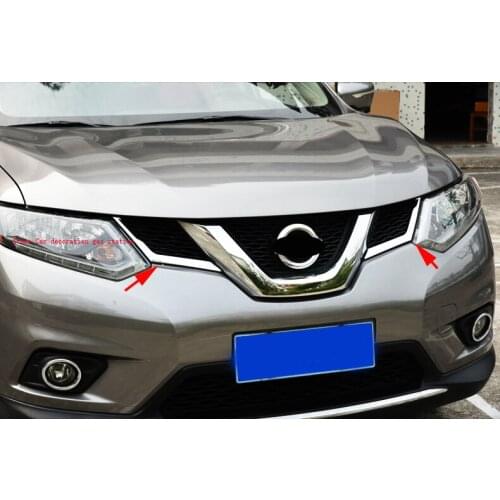 ABS chrome Front grille decoration cover trim stickers case for nissan x-trail x trail xtrail T32 Rogue 2014 2015 accessories