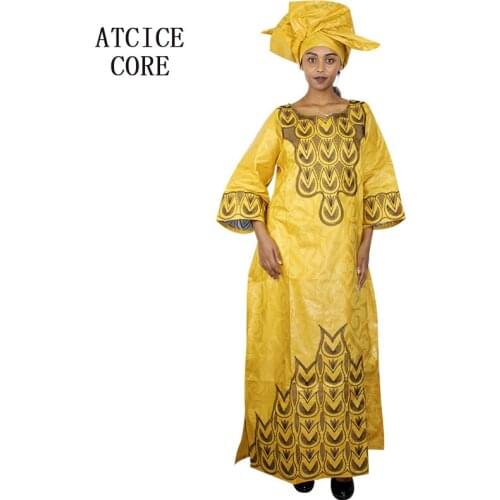 African dresses for women 2018 new fashion dashiki traditional african bazin riche embroidery design african clothing LA705