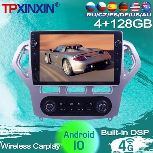 128G For Ford mondeo MK4 2007 - 2010 Android 10 Car Radio Tape Recorder video Multimedia Player GPS Navigation Vioce Control