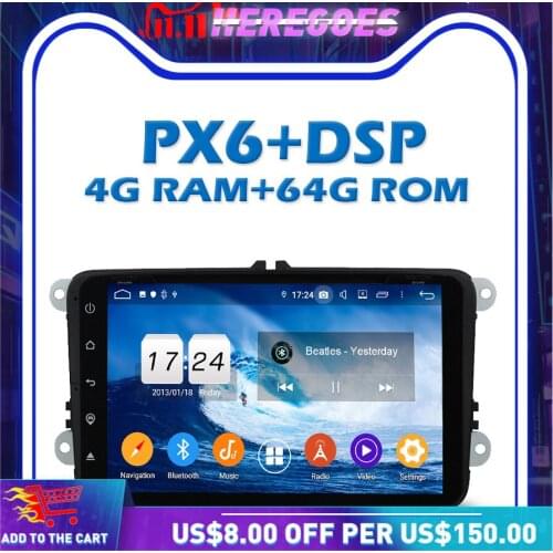 PX6 Car DVD Player IPS DSP Android 10.0 4G 64G GPS map RDS Radio wifi Bluetooth 5.0 For VW PASSAT CC Tiguan Jetta Leon Polo Golf
