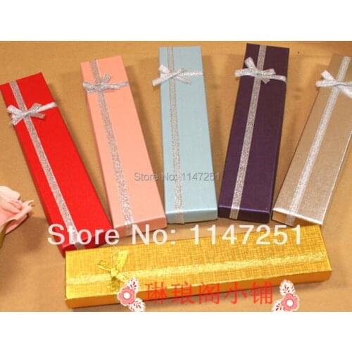 Free Shipping 48pcs/lot Mixed Color Jewelry Boxes 20x4x2cm Necklace Gift Box Anklets Bracelet Display Packaging Box
