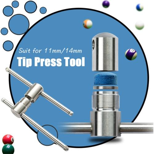 Billiards Tip Press Shape Tool Stainless Steel Pool Carom Snooker Cue 11mm/14mm Tip Stick Impact Maintaince Billiard Accessories