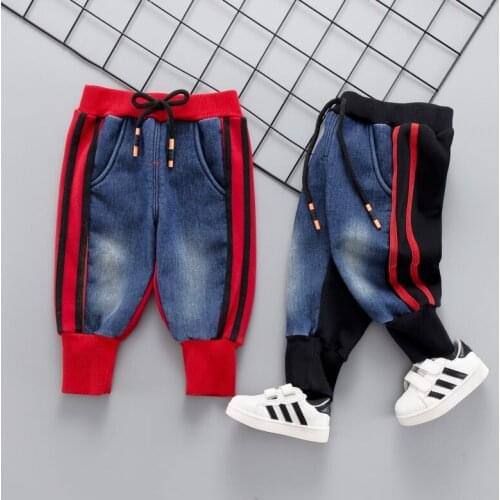 Brand Kids Elastic band Trousers Fashion Girls Jeans Children Boys Hole Jeans Kids Fashion Denim Pants Baby Jean Infant Clothing